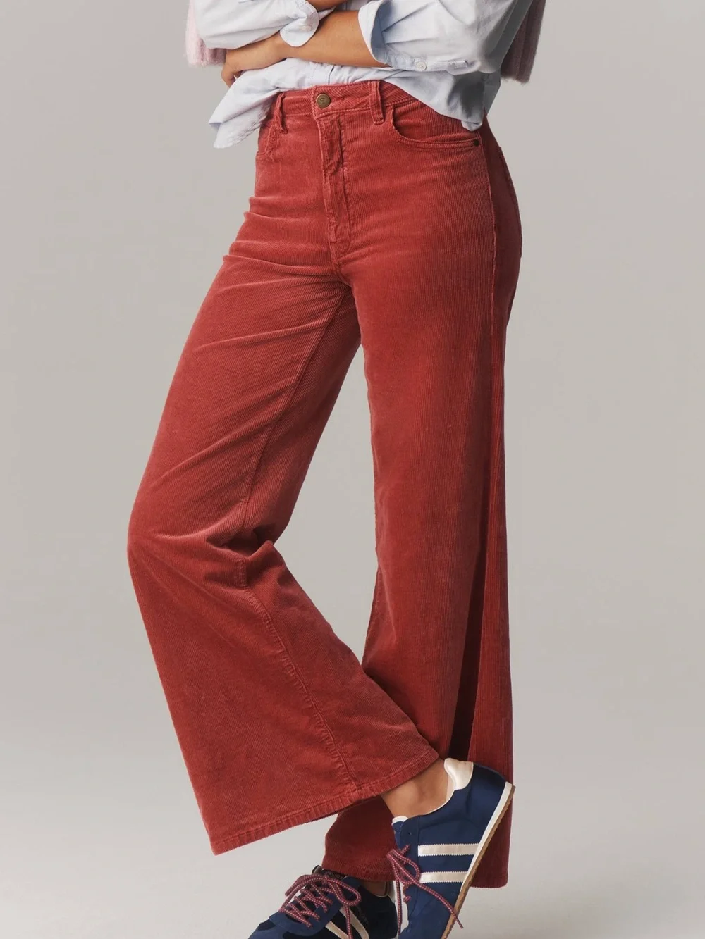 The Robbie Corduroy High-Rise Flare Jeans by Pilcro-Anthropologie - Picture 3 of 8
